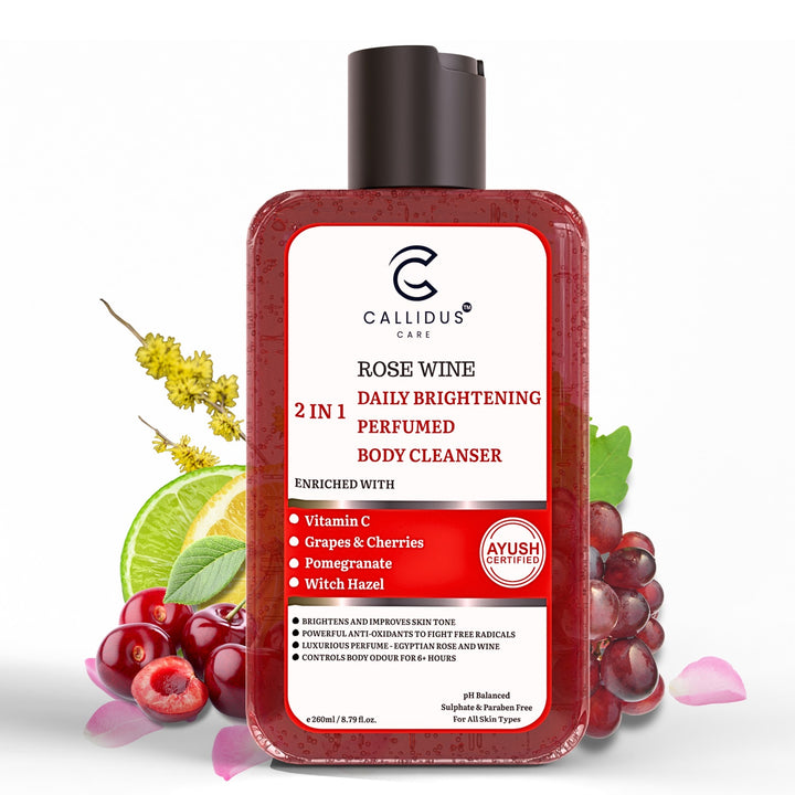 Callidus Care Rose Wine 2 in 1 Daily Brightening Perfumed Body Cleanser