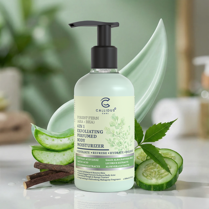 Callidus Care Forest Fern (AHA + BHA) 4 in 1 Exfoliating Perfumed Body Moisturizer