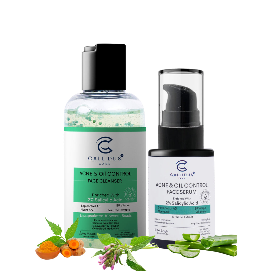 Anti-Acne Face Cleanser + Serum Combo – Callidus Care Routine