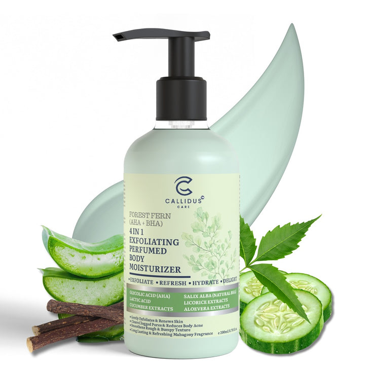 Callidus Care Forest Fern (AHA + BHA) 4 in 1 Exfoliating Perfumed Body Moisturizer