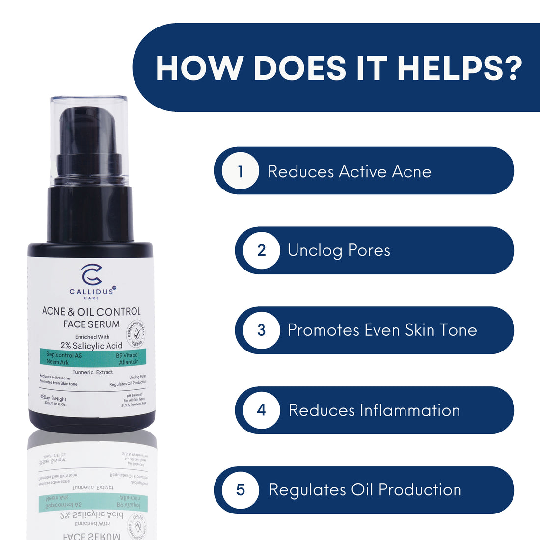 Anti-Acne Face Serum for Clear Skin, Oil Control & Pimple Reduction