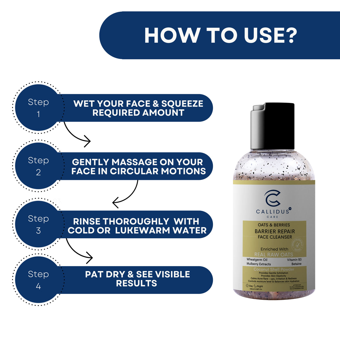 Barrier Repair Face Cleanser – With Oats & Berries for Sensitive Skin