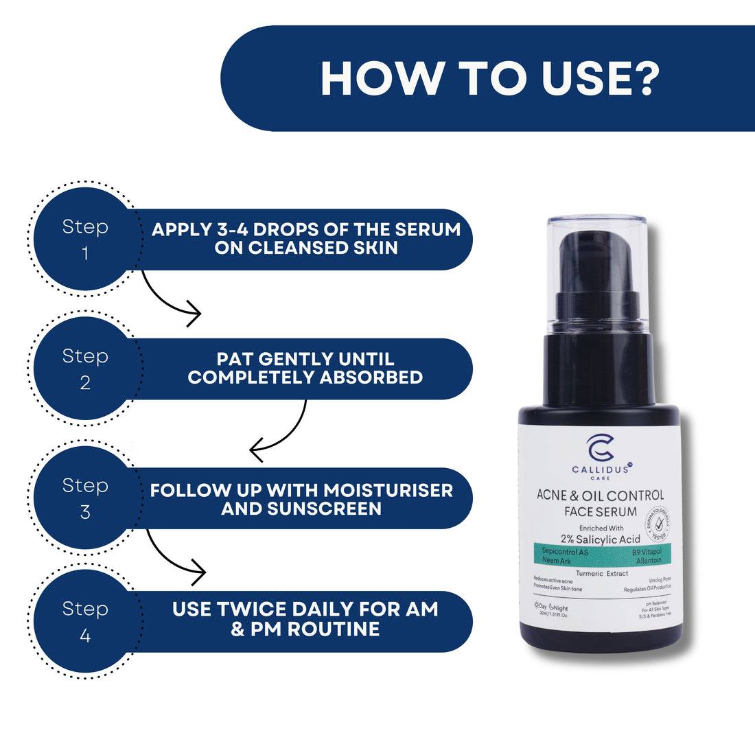 Anti-Acne Face Serum for Clear Skin, Oil Control & Pimple Reduction