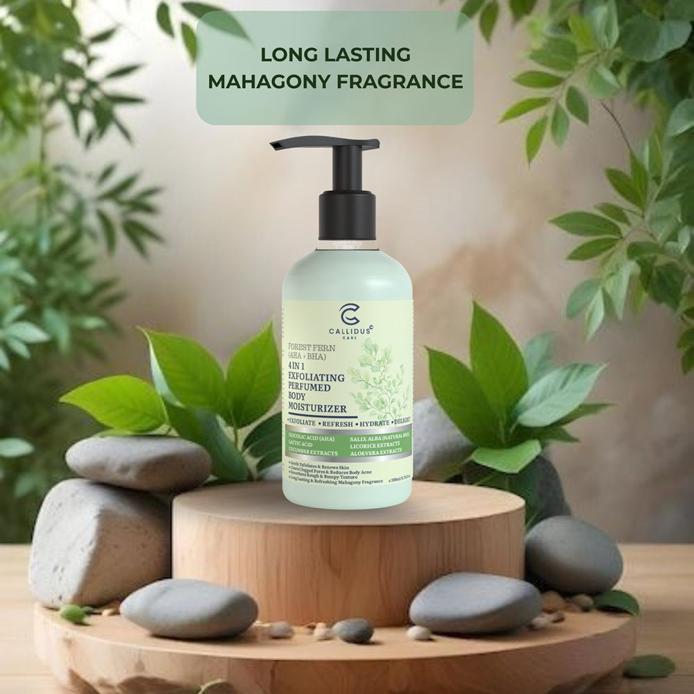 Callidus Care Forest Fern (AHA + BHA) 4 in 1 Exfoliating Perfumed Body Moisturizer