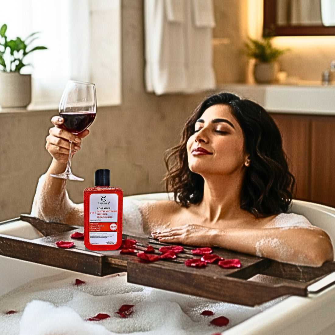 Callidus Care Rose Wine 2 in 1 Daily Brightening Perfumed Body Cleanser