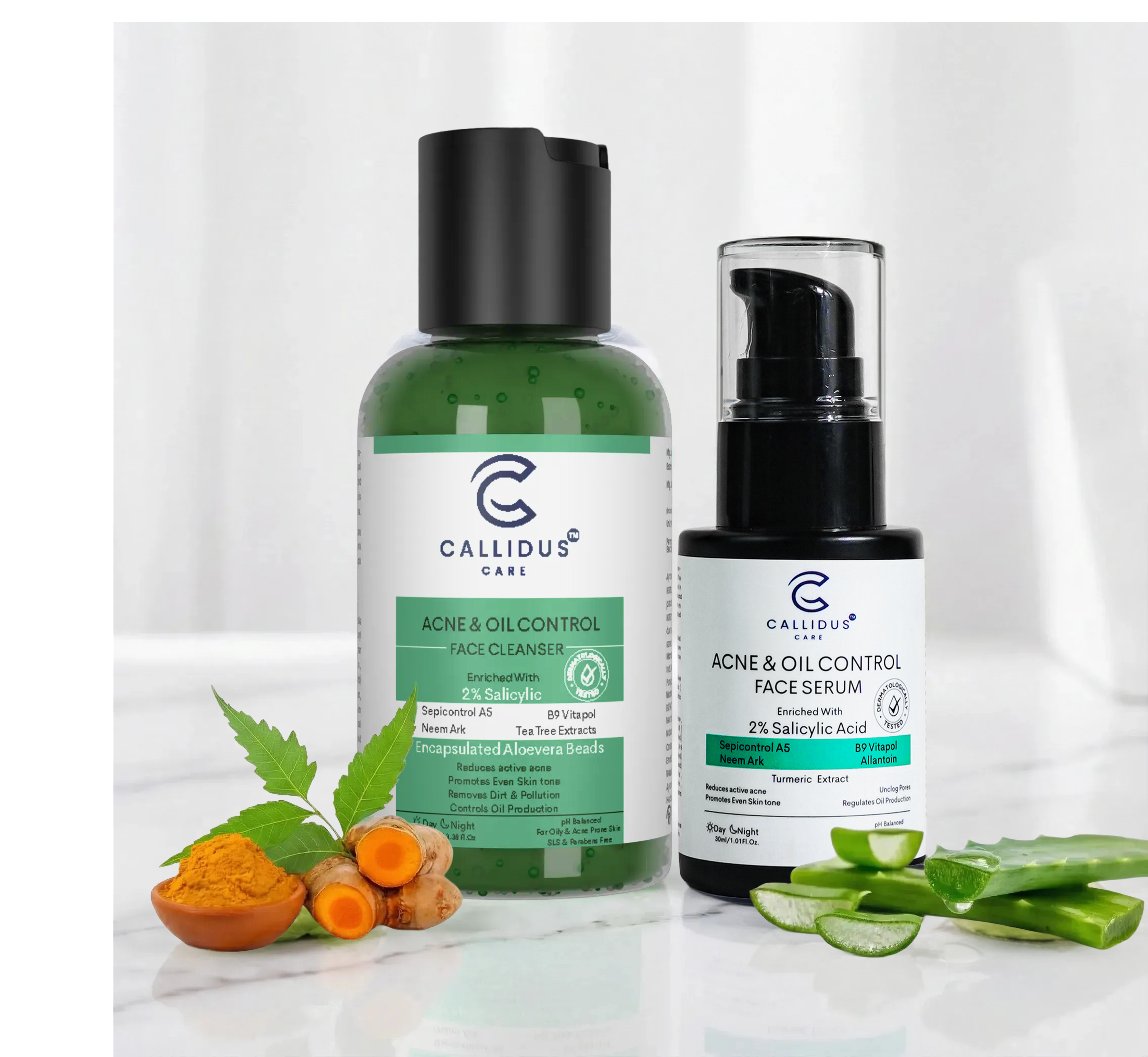 Acne Control Face Cleanser & Serum Combo – Clear, Matte & Healthy Skin | Callidus Care