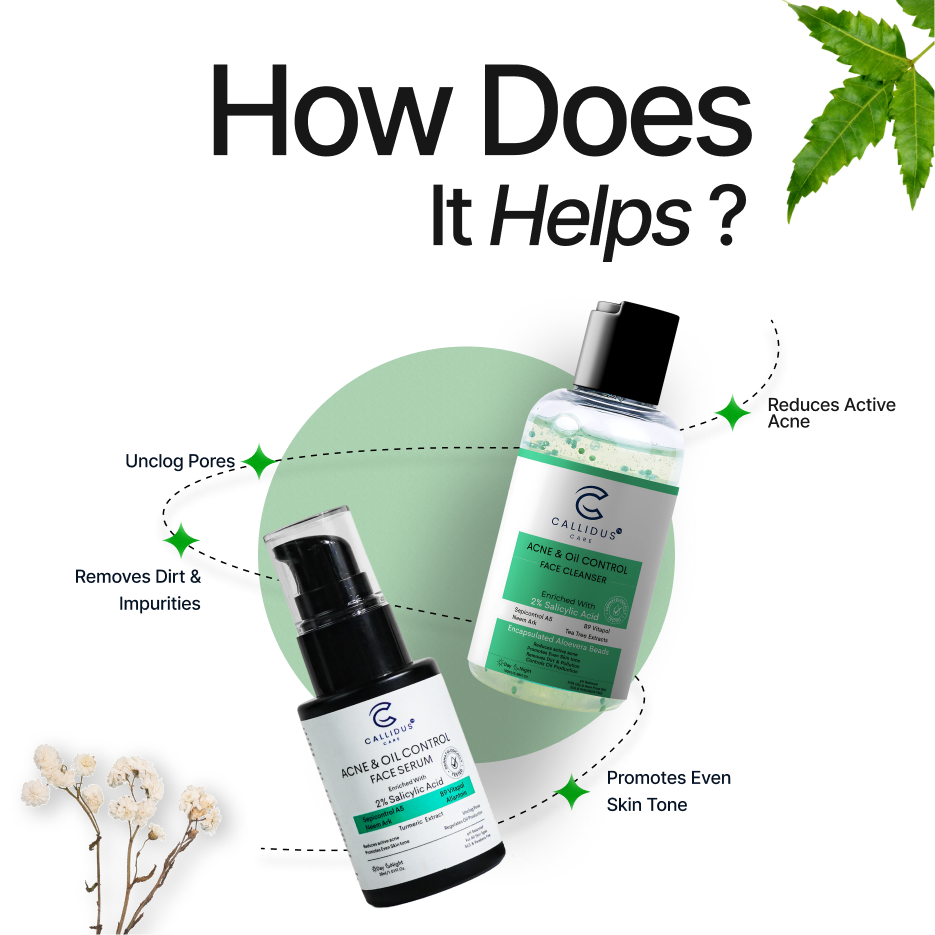 Acne Control Face Cleanser & Serum Combo – Clear, Matte & Healthy Skin | Callidus Care