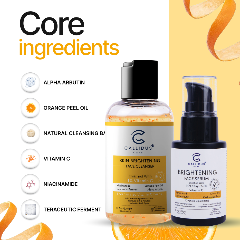 Vitamin C Cleanser & Serum Combo – Brighten, Fade Dark Spots, Get Glowing Skin | Callidus Care