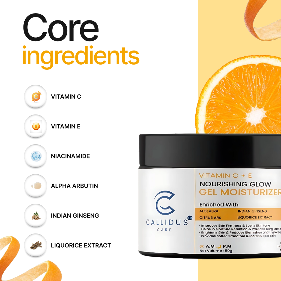 Callidus Care Vitamin C + E Nourishing Glow Gel Crème Moisturizer