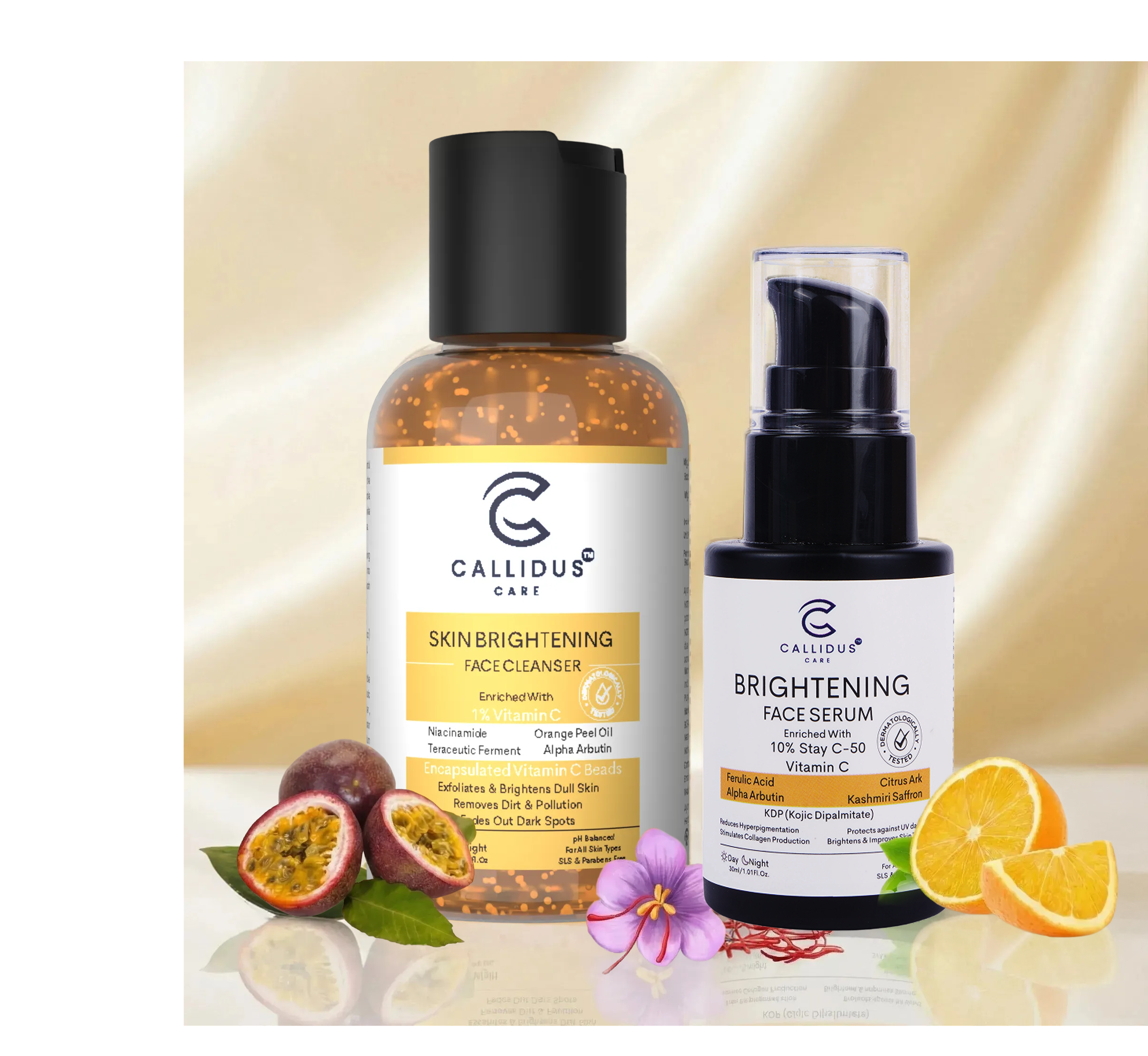 Vitamin C Cleanser & Serum Combo – Brighten, Fade Dark Spots, Get Glowing Skin | Callidus Care